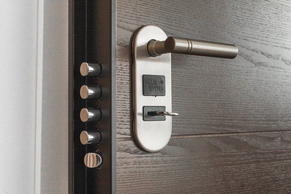 Wood security door with heavy duty lock mechanism 